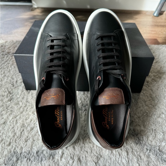 Good Man Brand Black Leather Sneakers Mens size 10 - Picture 3 of 9